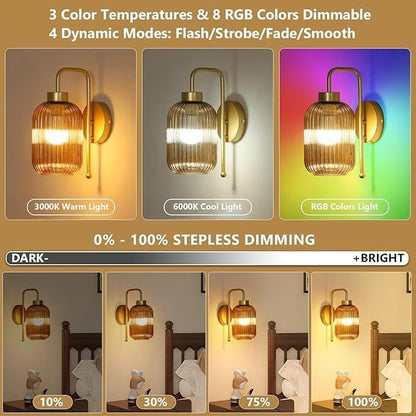 Elegante Glas-Wandlampe