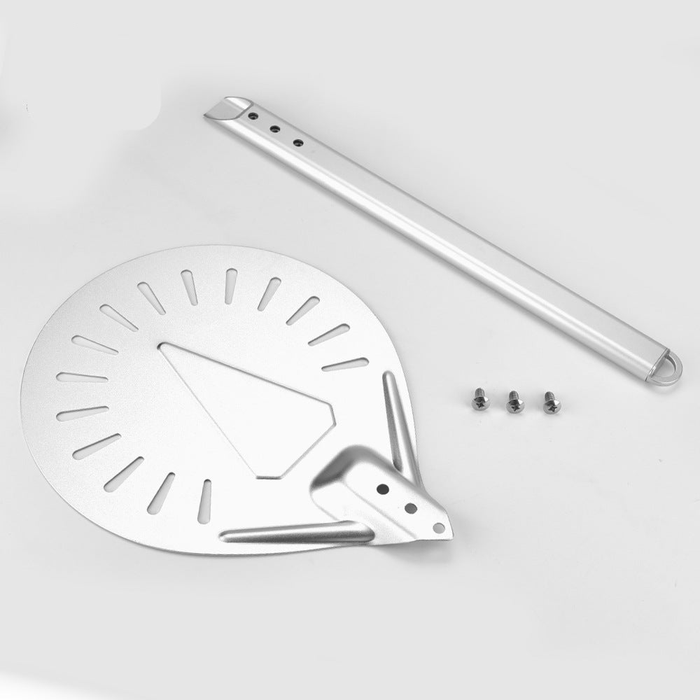 Extra Leichte Faltbare Pizzaschaufel Aus Aluminium mit Gelochter Schaufelfläche und Abnehmbarem Griff Brehn