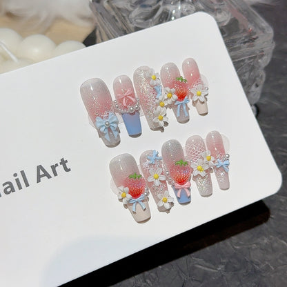 Charmantes 3D Blumen Druck-Nagelkunst-Set