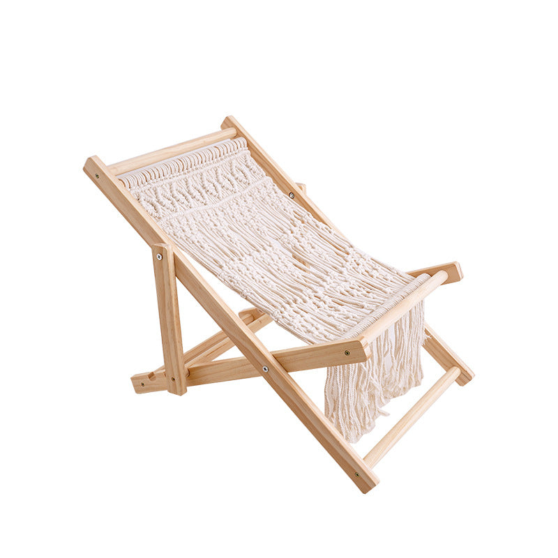 Makramee Klapp-Lounge-Stuhl Brehn
