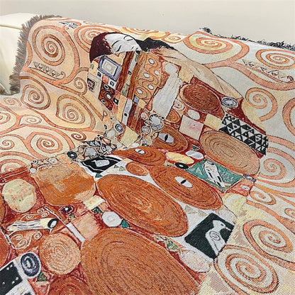 Künstlerische Fransen Wandteppich Decke