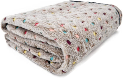 Damen Flauschige Kuscheldecke mit buntem Punktdesign Brehn