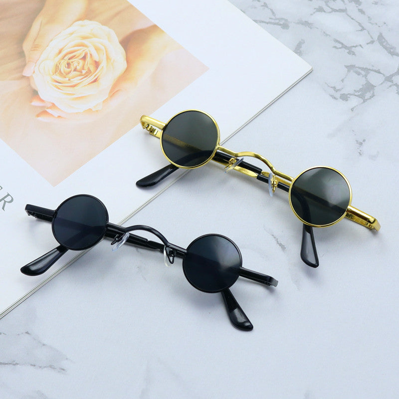Retro-inspirierte runde Metallrahmen-Sonnenbrille Brehn