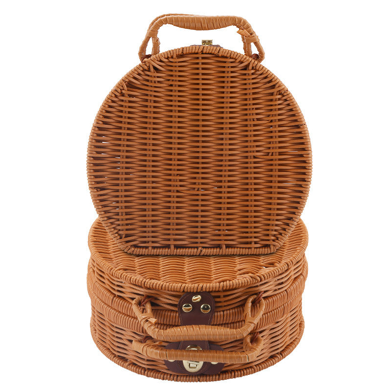 Damen Runde Wicker Handtasche Brehn