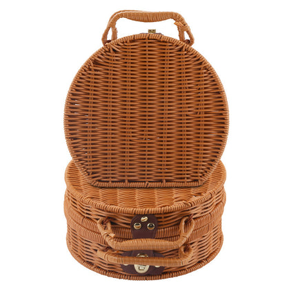 Damen Runde Wicker Handtasche Brehn
