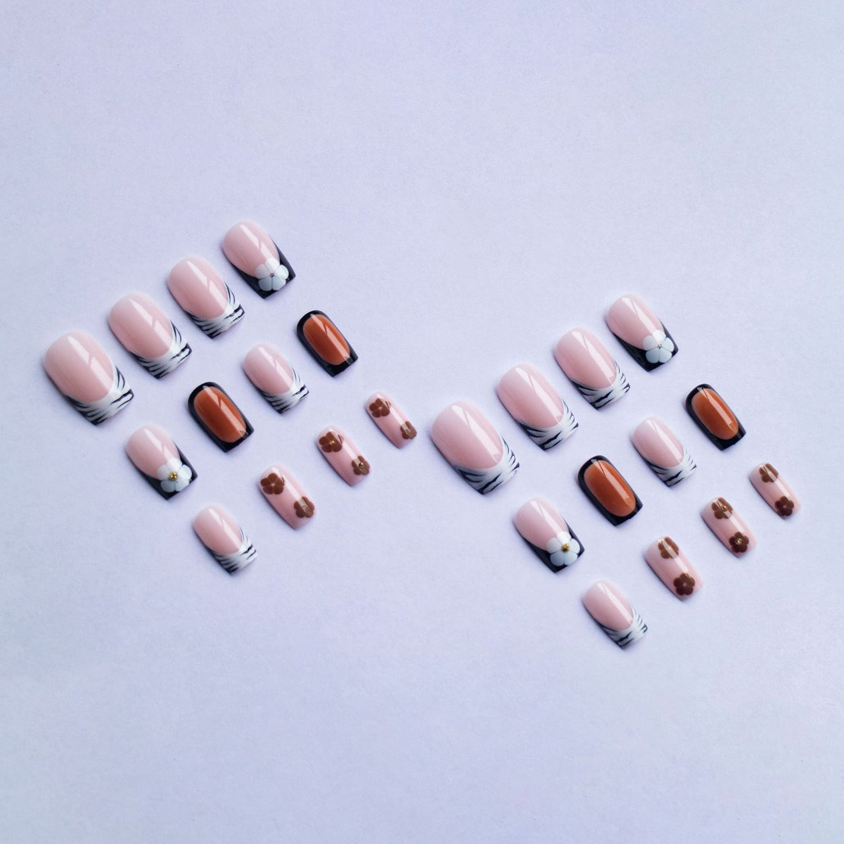 Blumen- und geometrisches Nagelkunstset