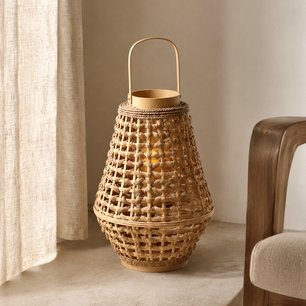 Elegante Laterne aus geflochtenem Rattan Brehn