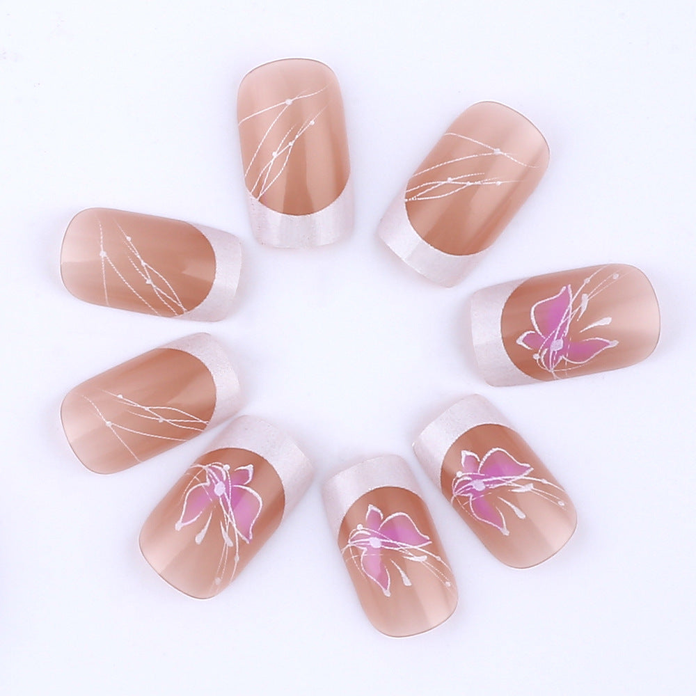 Floral Accent Press-On Nail Art Brehn