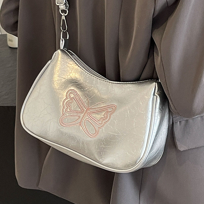 Elegante Schmetterlingsmotiv Umhängetasche