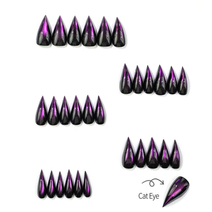 Premium Cat-Eye Press-On Nagelset