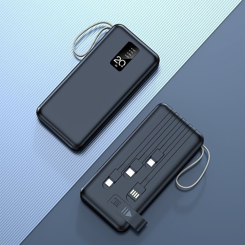 Tragbare Powerbank mit Integrierten Ladekabeln und Intelligentem Energiemanagement Brehn