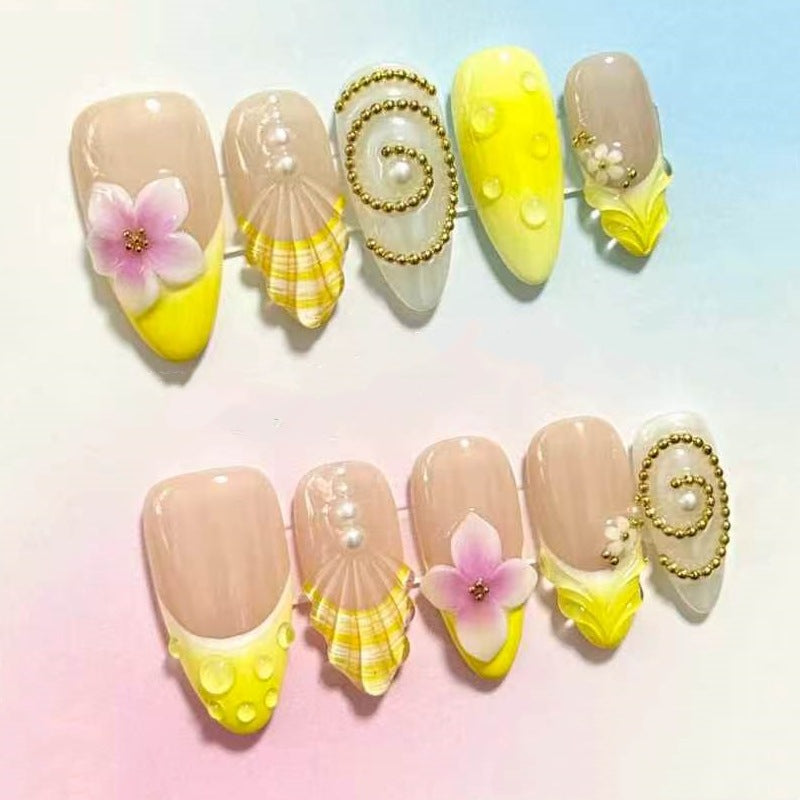 Künstlerisch gestaltetes Press-On Nagelset Brehn
