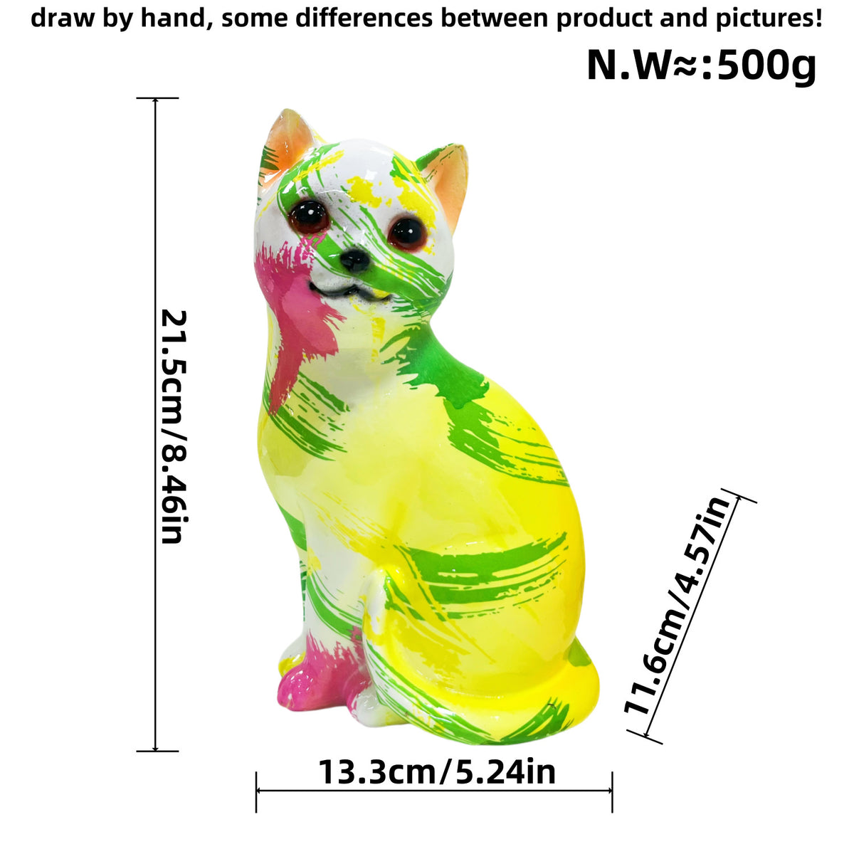 Künstlerische Katzenfigur in lebhaftem Design Brehn