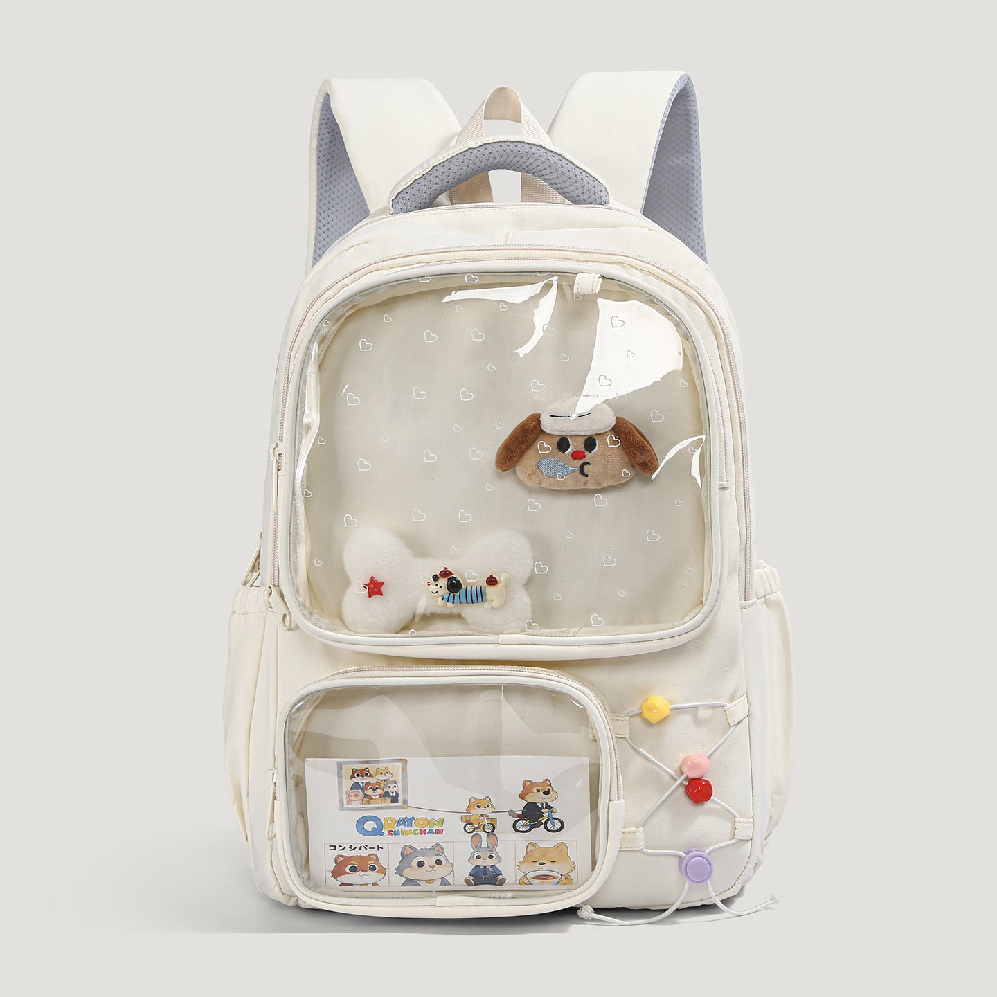 Niedlicher transparenter Charakter-Schulrucksack