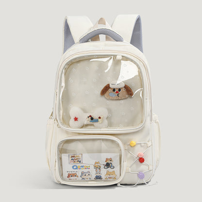 Niedlicher transparenter Charakter-Schulrucksack