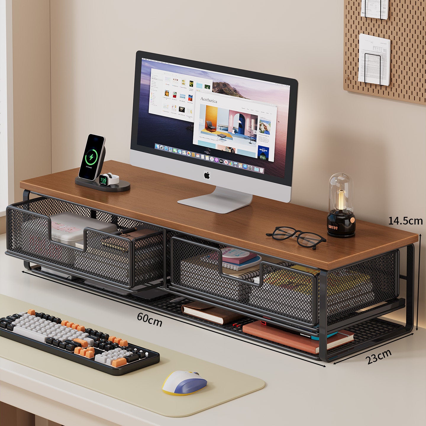 Multi-Funktions-Schreibtisch-Organizer mit Mesh-Speicherboxen Brehn