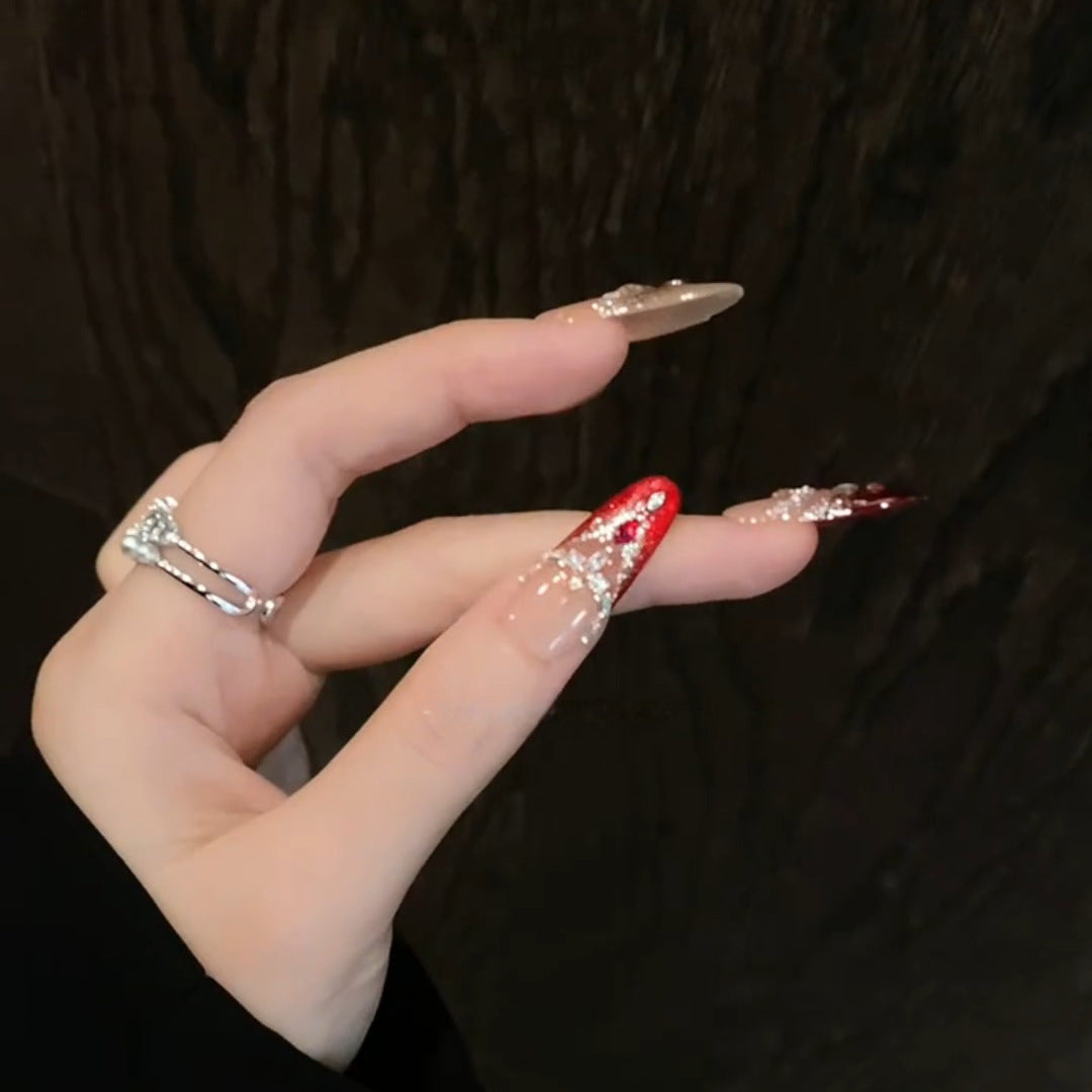Künstliche Nagelspitzen mit Funkelnden Kristallverzierungen Brehn