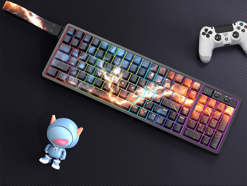 Anpassbare RGB Gaming-Tastatur mit künstlerischen Tastenabdeckungen Brehn