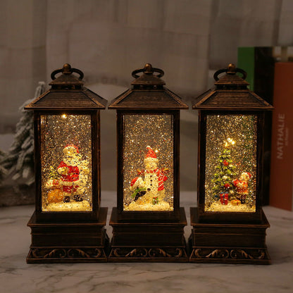 Vintage Weihnachtslaterne mit Schneemann und LED-Beleuchtung Brehn