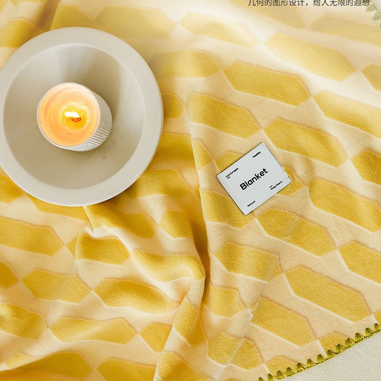 Damen kuschelige Decke mit modernem geometrischem Muster Brehn