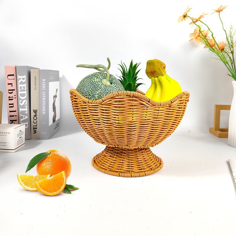 Unisex Rattan Obstschale mit eleganten Wellenlinien Brehn