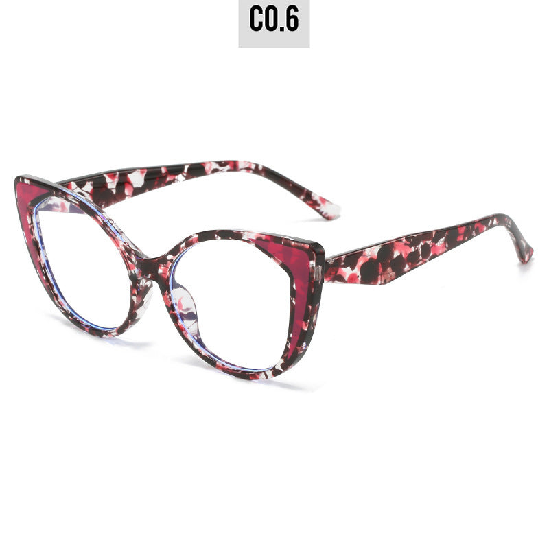 Damen Cat-Eye Brille mit floralem Design und verstellbarem Nasensteg Brehn