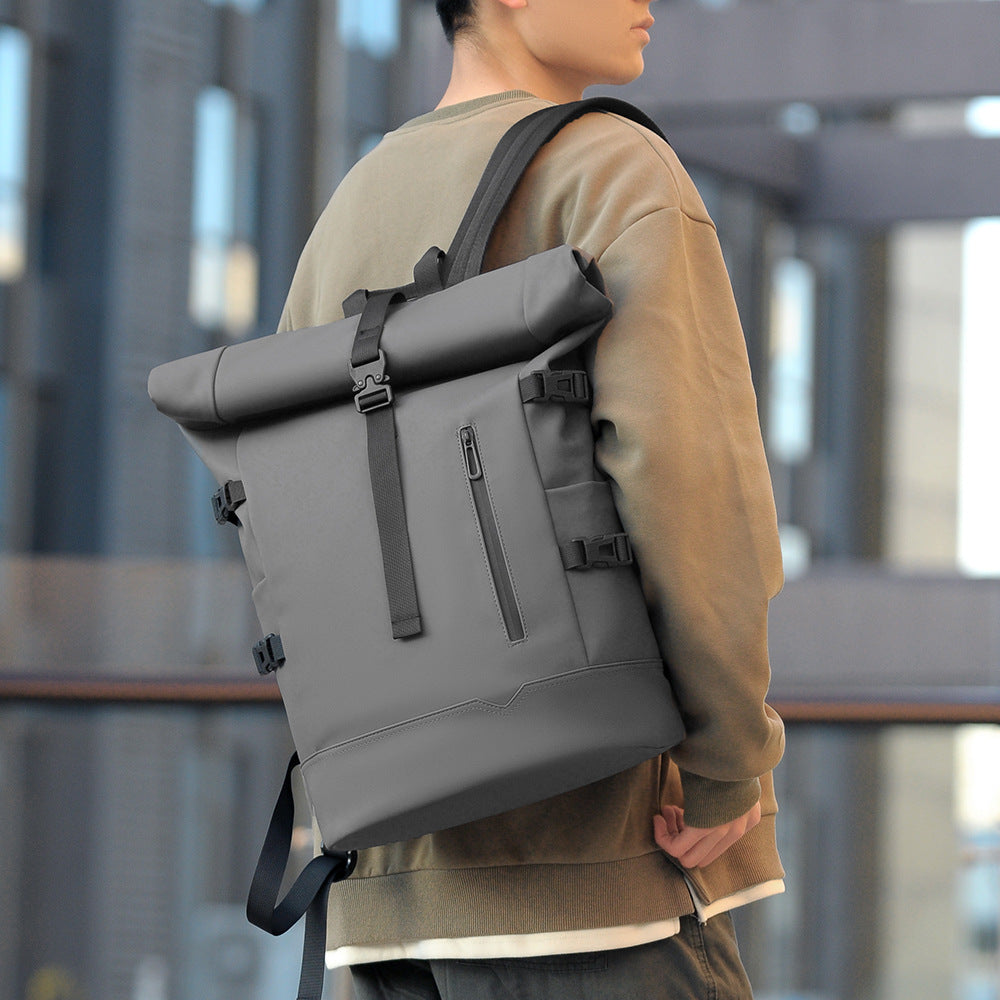 Stylischer Rolltop-Rucksack mit Vielseitigen Organisationsfächern Brehn