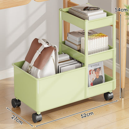 Multi-Ebenen Rollwagen mit tiefem Behälter und stapelbaren Tray-Regalen