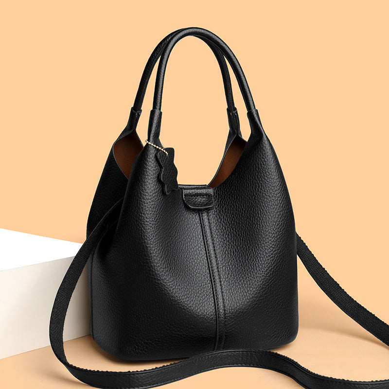 Chic Strukturierte Leder Tote Bag