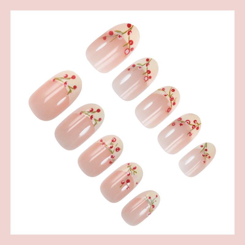 Kunstnagelset mit zarten Rosenakzenten Brehn