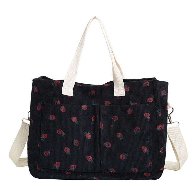 WoStylish Multi-Taschen Erdbeerprint Canvas Tragetasche Brehn
