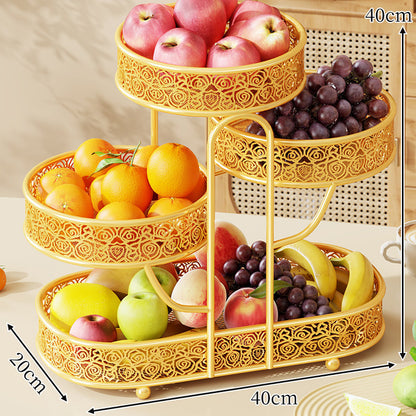 Gestufte verzierte Metallfrüchte- und Dessertständer