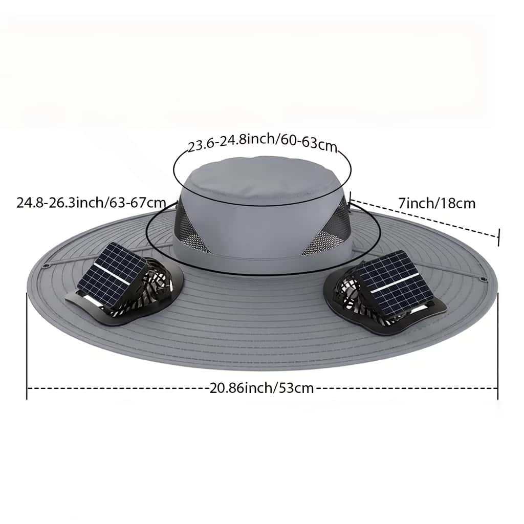 UV-Schutz-Sonnenhut mit abnehmbaren Gesicht- und Nacken-Schutz, integriertem Solarfan und atmungsaktivem Mesh Brehn