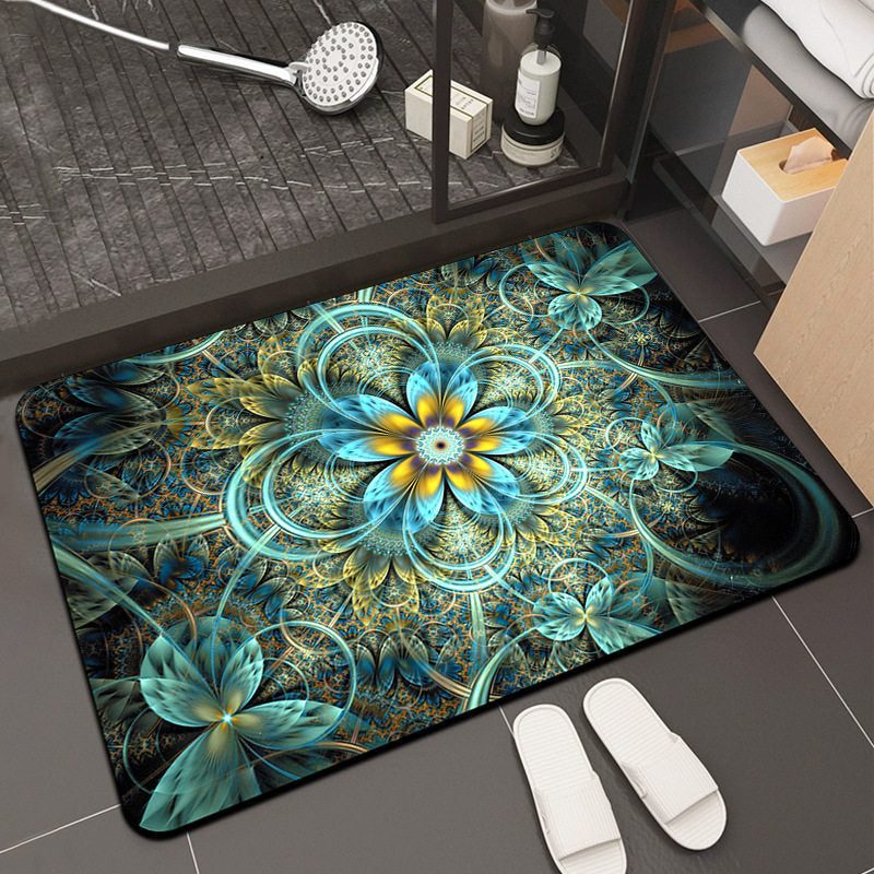 Floral Design Memory Foam Badteppich Brehn