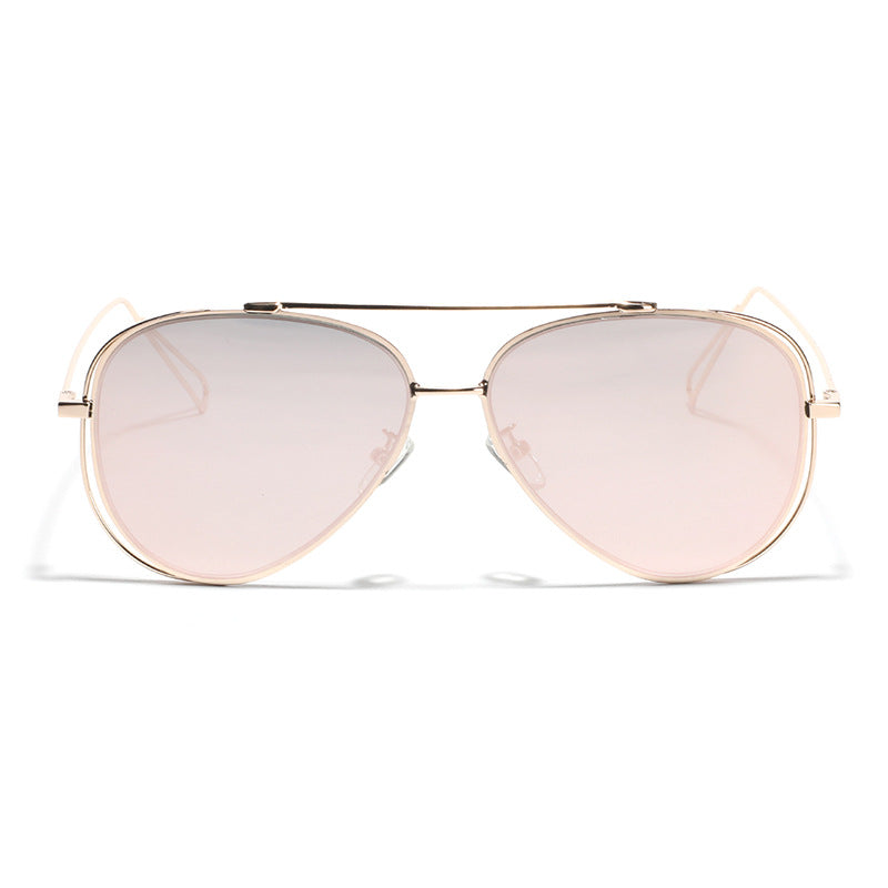 Damen Retro-flieger Sonnenbrille mit silbernem Metallrahmen und verspiegelten Gläsern Brehn