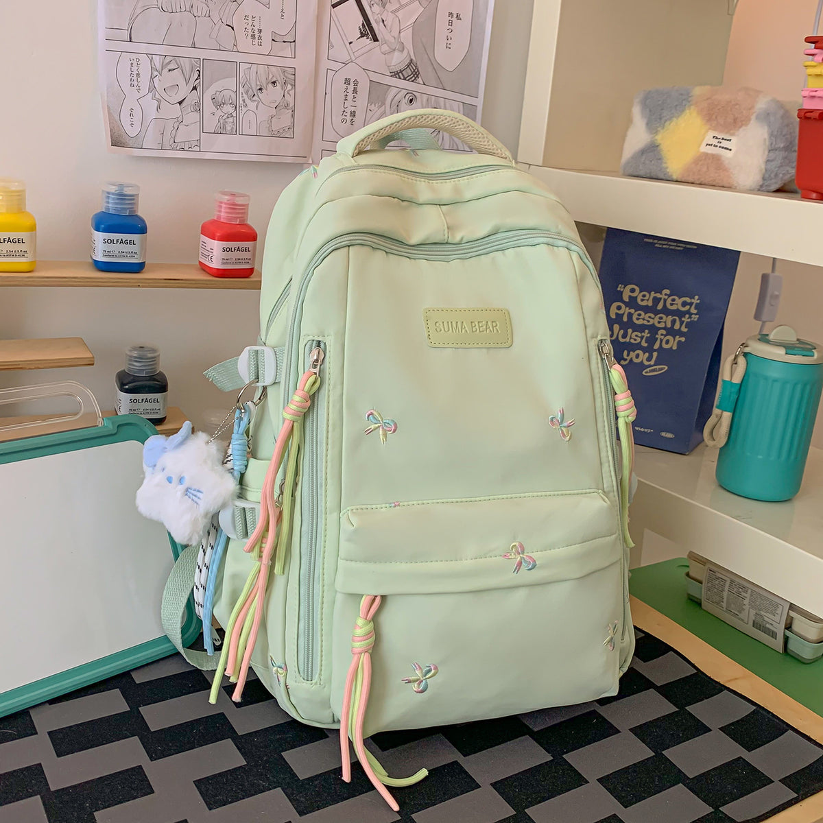 Stylische Bestickte Schulrucksack Brehn