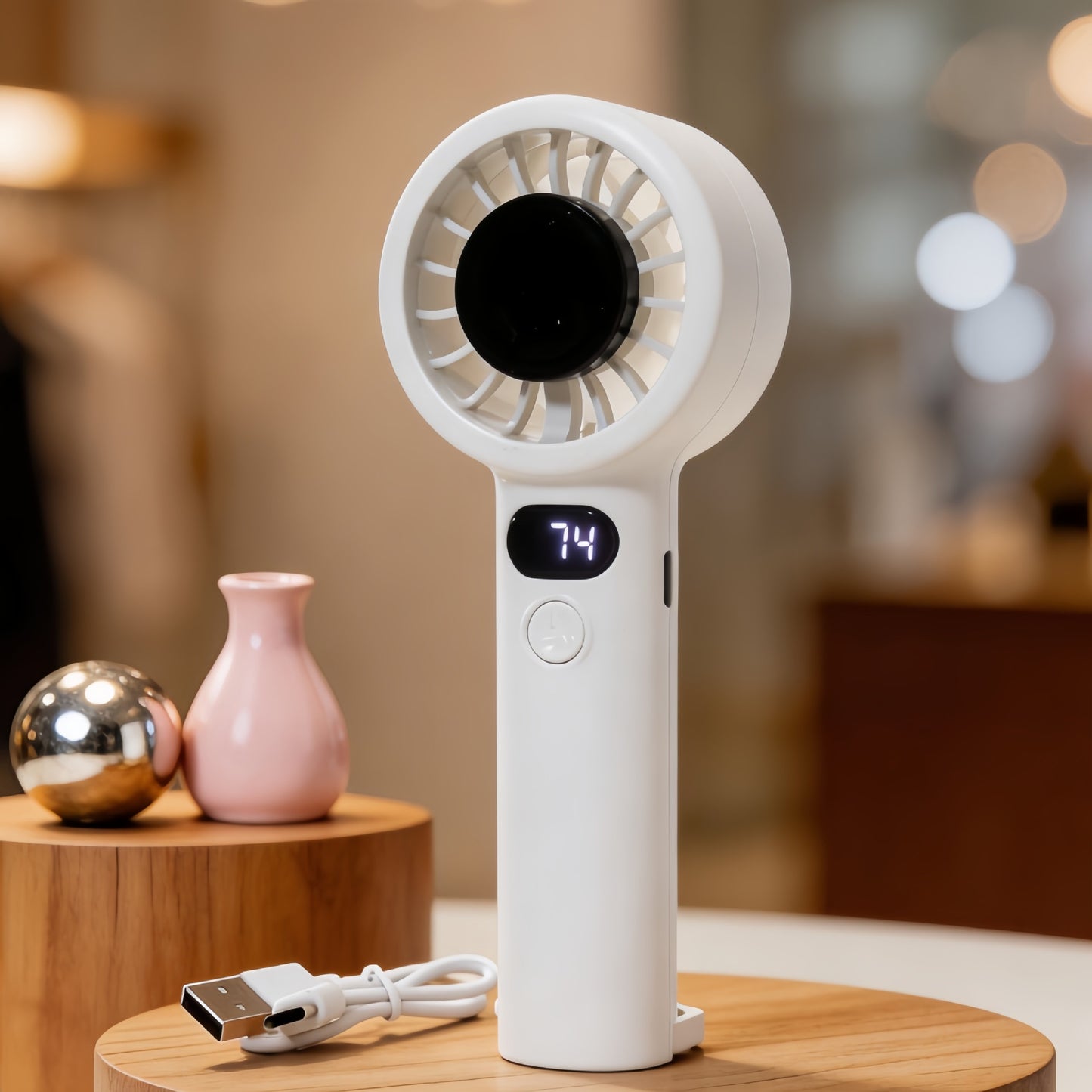Damen Tragbarer Handventilator mit LED-Anzeige Brehn