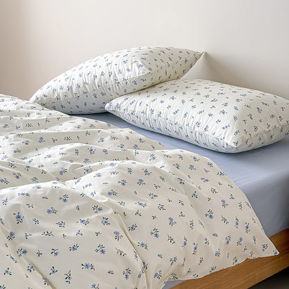 Florales Baumwoll-Satin Bettbezugset mit Kissenbezügen