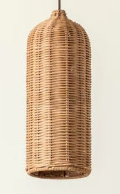 Handgefertigte Pendelleuchte aus geflochtenem Rattan Brehn