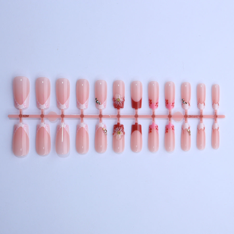 Dekoratives florales Press-On Nagelkunstset Brehn