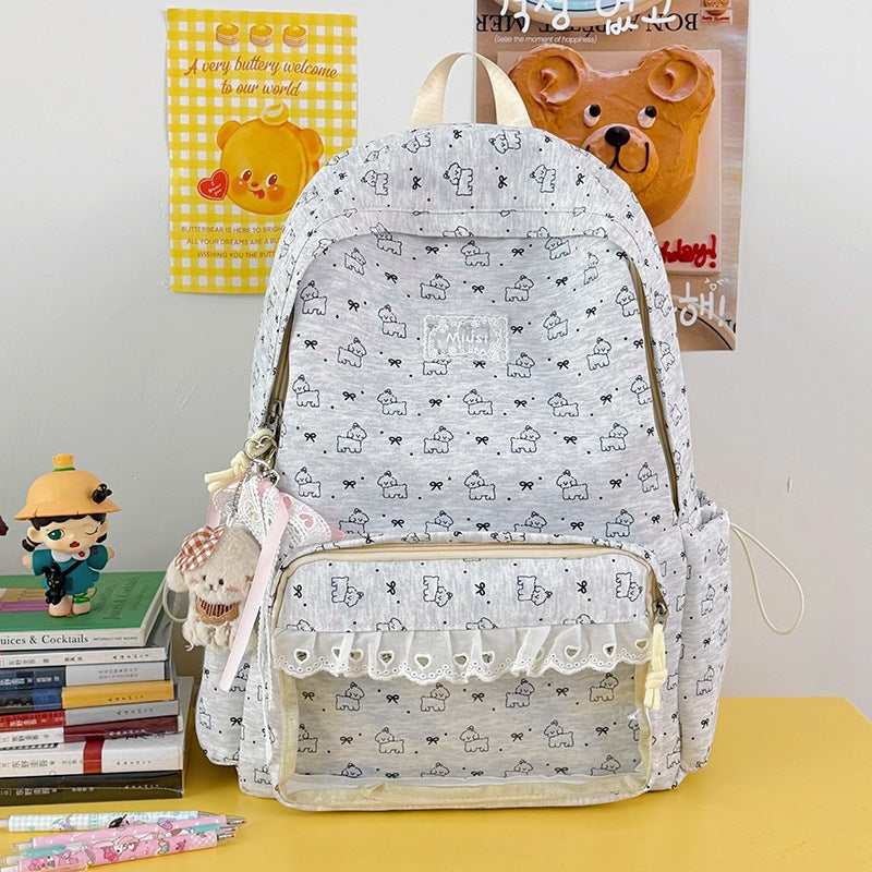 Niedlicher charakterthemen transparenter Schulrucksack