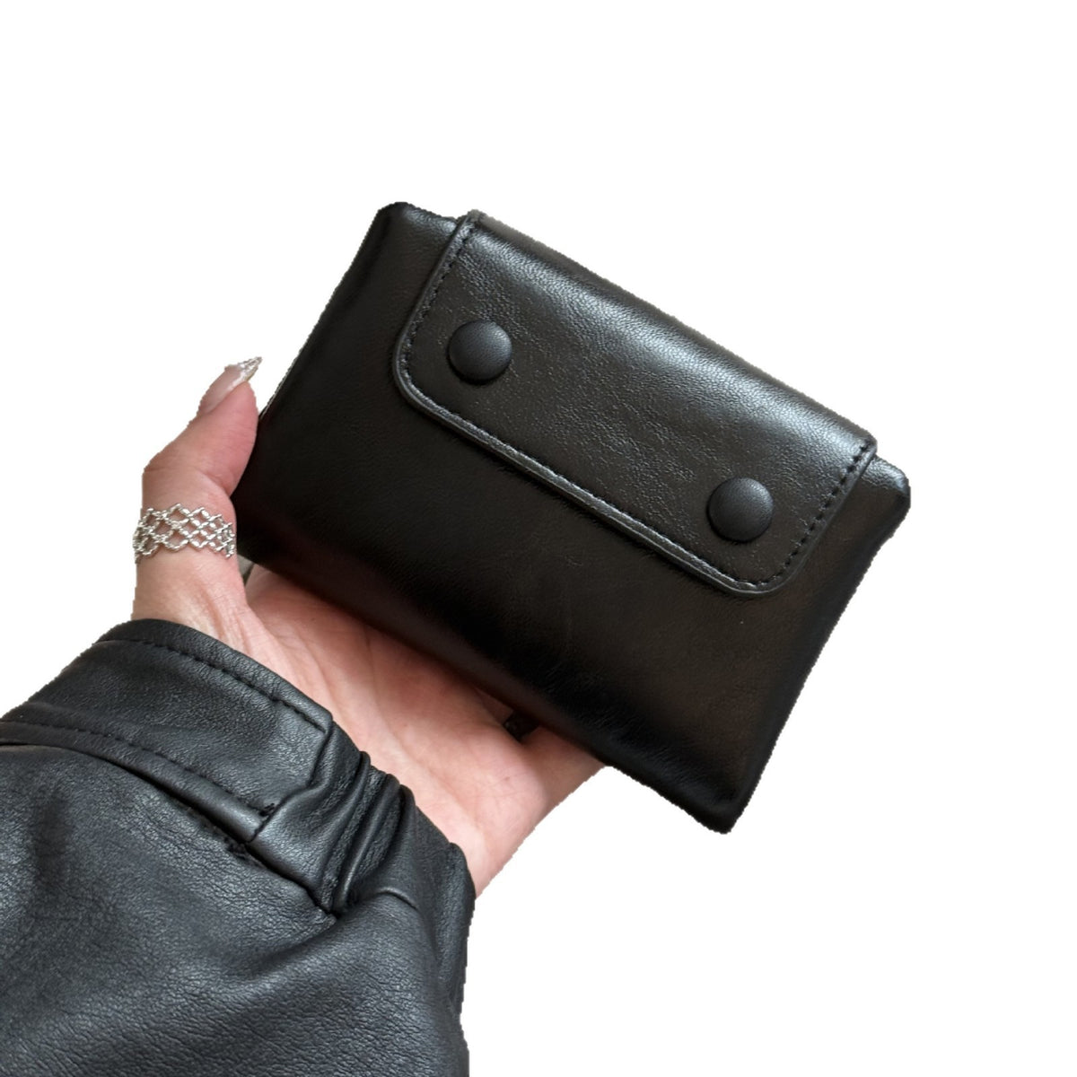 Kompakte Leder-Kartenhalterbörse