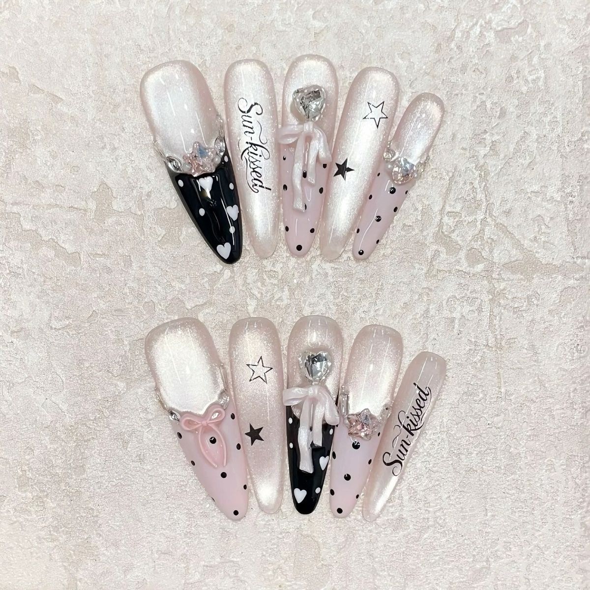 Glamouröse Dekorative Press-On Nagelkunst Brehn