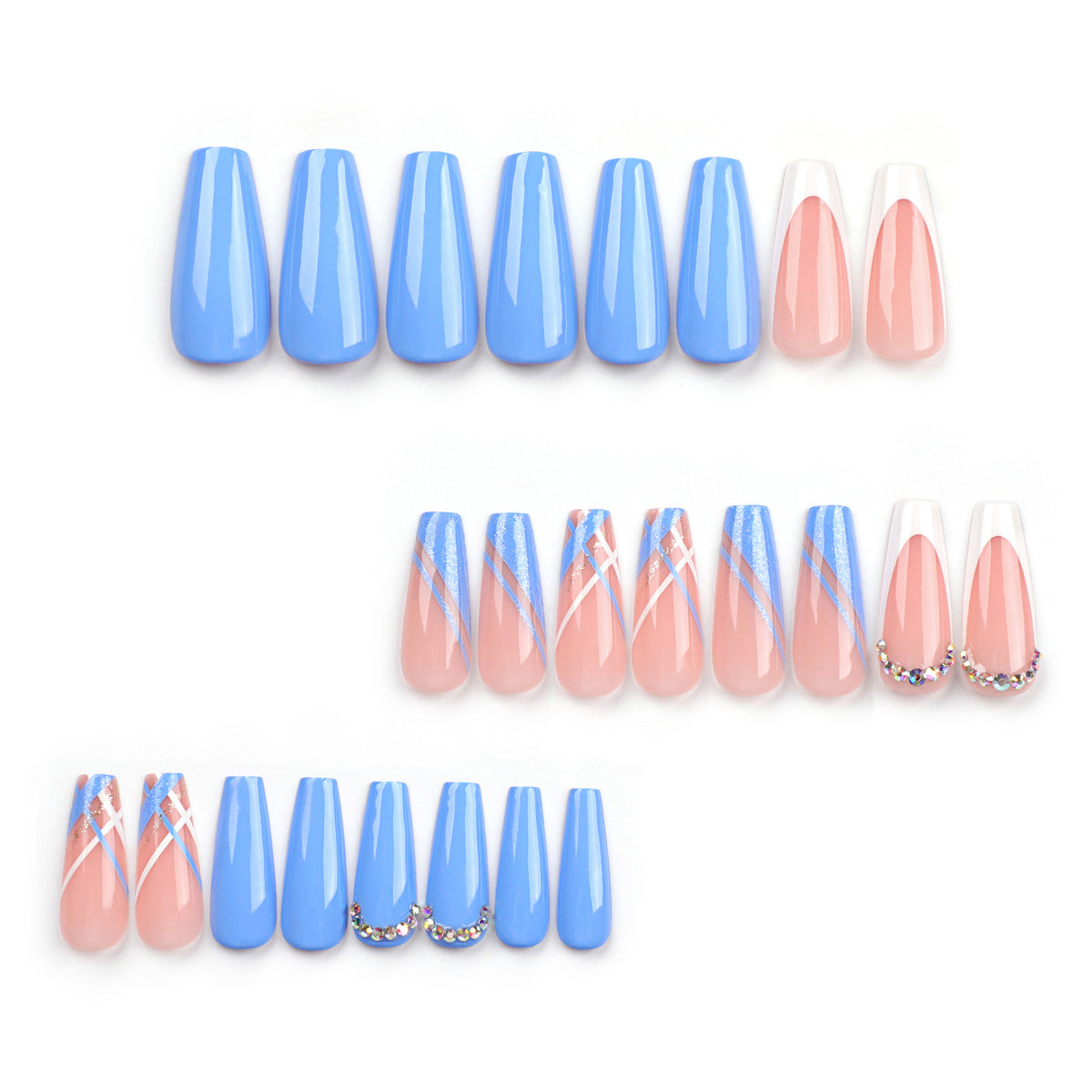 Kunstvolle Gel-Nägel mit Glitzerverzierungen und eleganten Designs Brehn