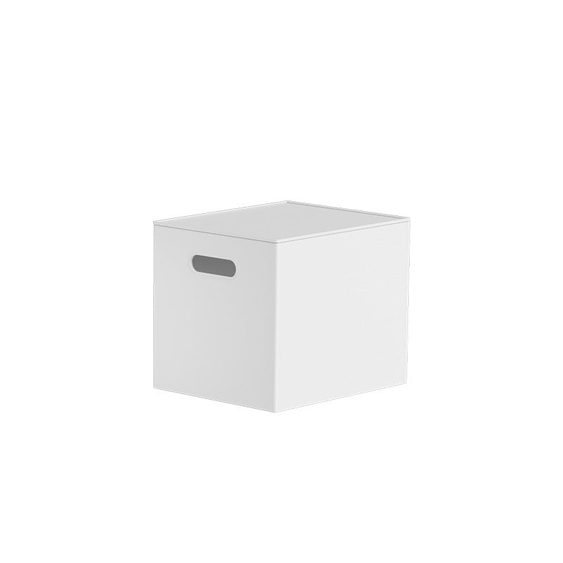 Robuste quadratische Aufbewahrungsbox mit abnehmbarem Deckel und integrierten Grifföffnungen