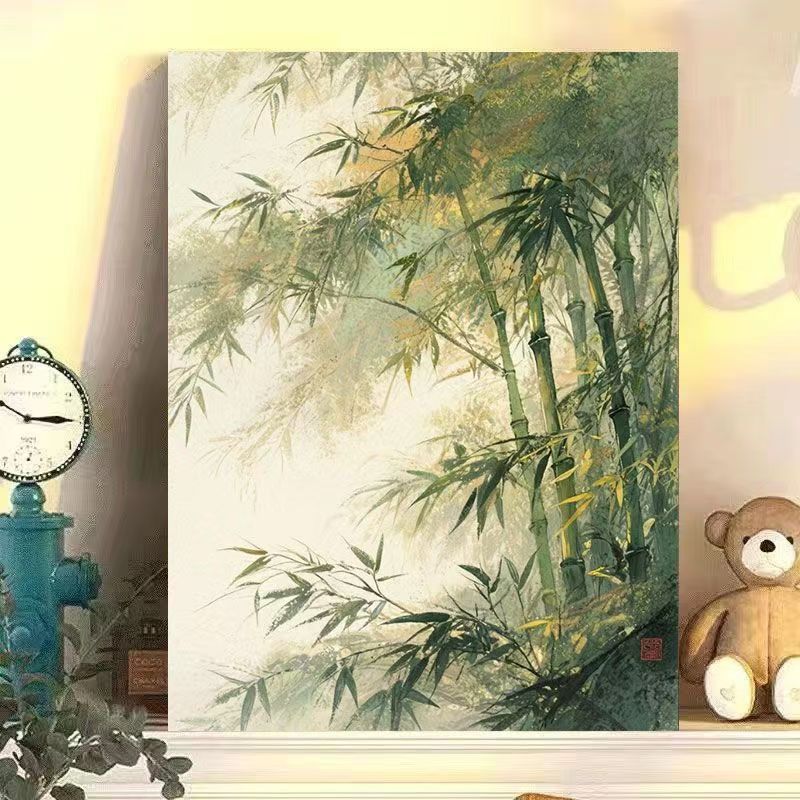 Serene Bambus und Kirschblüten Wandkunst Brehn