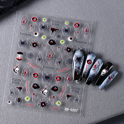 Horror-inspirierte Nagelkunst Aufkleber