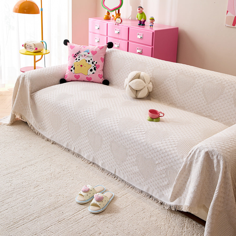 Gemütliche Herzmuster Sofa-Wurfdecke