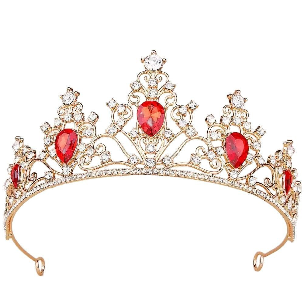 Mädchen Krone mit funkelnden Kristallen und elegantem Geburtstagsschärpen-Set Brehn