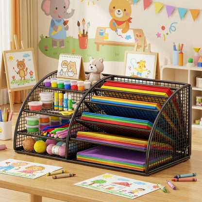 Multi-Ebenen Metall-Mesh Schreibtisch Datei- und Schreibwaren Organizer